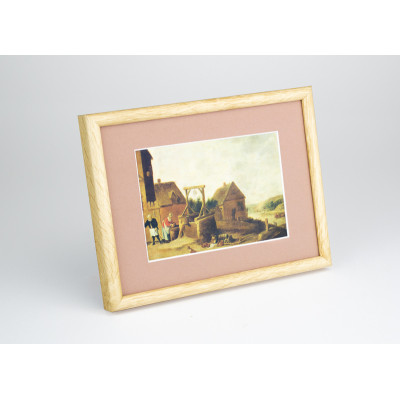 Frame 191, aluminium, color - light wood, semicircular baguette 11 mm