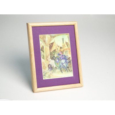 Frame 191, aluminium, color - light wood, semicircular baguette 11 mm