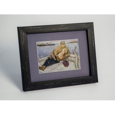 Frame 219, color - black vinyl with silver, rectangular 22 mm