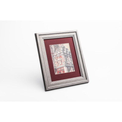 Frame 367, plastic, graphite with silver, 32 mm