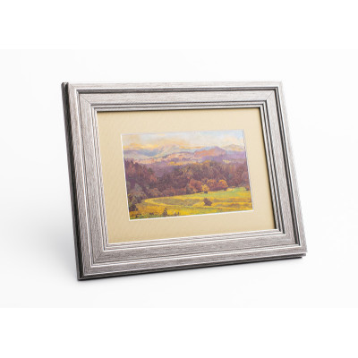 Frame 367, plastic, graphite with silver, 32 mm