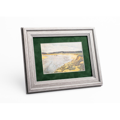 Frame 367, plastic, graphite with silver, 32 mm