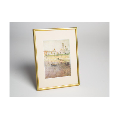 Frame 386, aluminium, color - glossy shiny gold, semicircular baguette 7 mm