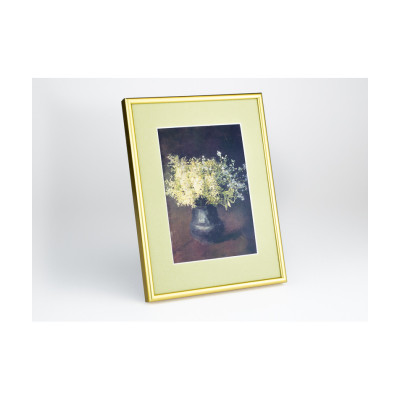 Frame 386, aluminium, color - glossy shiny gold, semicircular baguette 7 mm