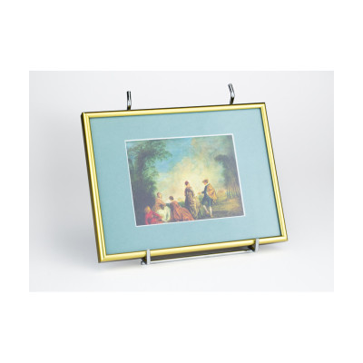 Frame 386, aluminium, color - glossy shiny gold, semicircular baguette 7 mm