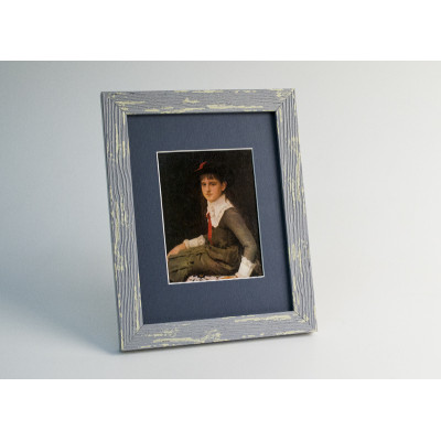 Frame 448, color - gray-blue textured wood, rectangular 22 mm