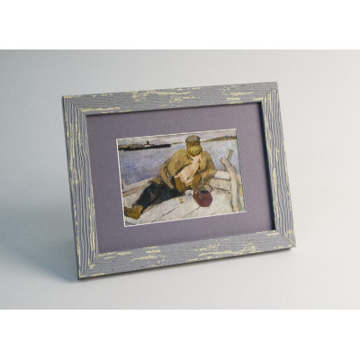 Frame 448, color - gray-blue textured wood, rectangular 22 mm