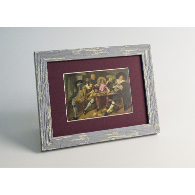 Frame 448, color - gray-blue textured wood, rectangular 22 mm