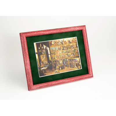 Рамка 620, цвет - красный мелковый, пластик, полукруглый 14 мм