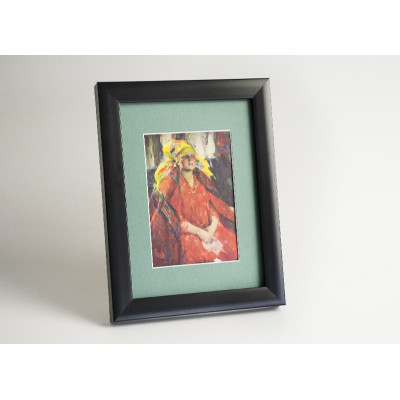 Frame 728, color - black matte, strict, wood, rectangular 21 mm