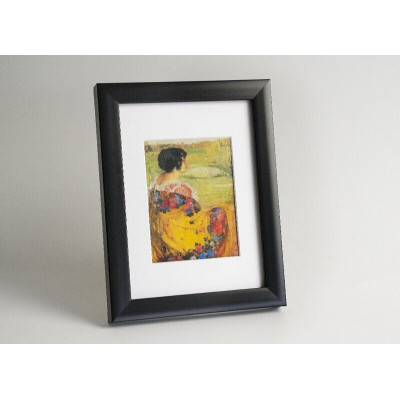Frame 728, color - black matte, strict, wood, rectangular 21 mm
