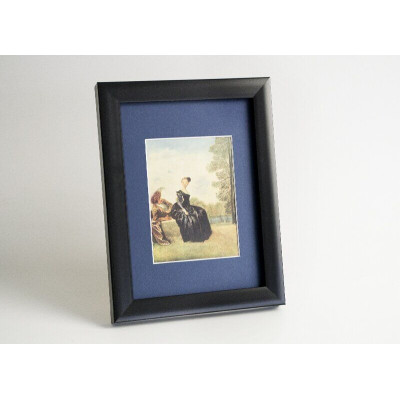 Frame 728, color - black matte, strict, wood, rectangular 21 mm