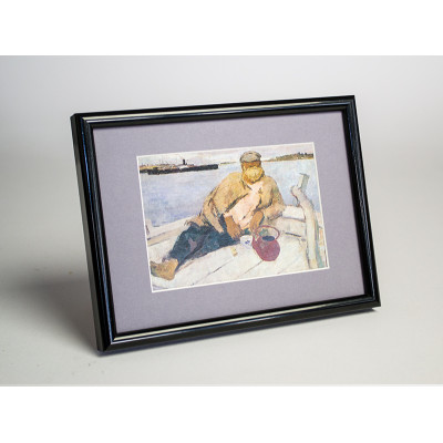 Frame 829, aluminum, color - black glossy, baguette semicircular 11 mm