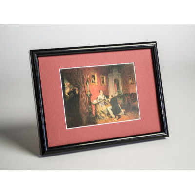 Frame 829, aluminum, color - black glossy, baguette semicircular 11 mm