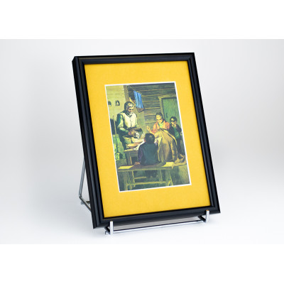 Frame 829, aluminum, color - black glossy, baguette semicircular 11 mm