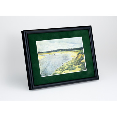 Frame 829, aluminum, color - black glossy, baguette semicircular 11 mm